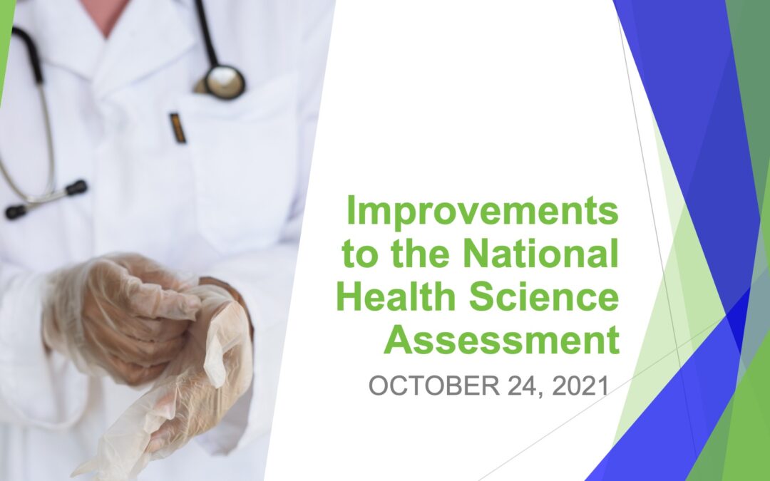 Improvements to the National Health Science Assessment