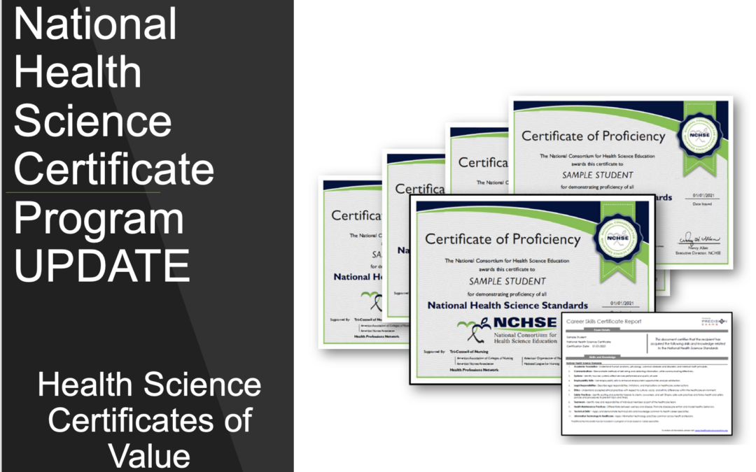 National Health Science Certificate Program Update